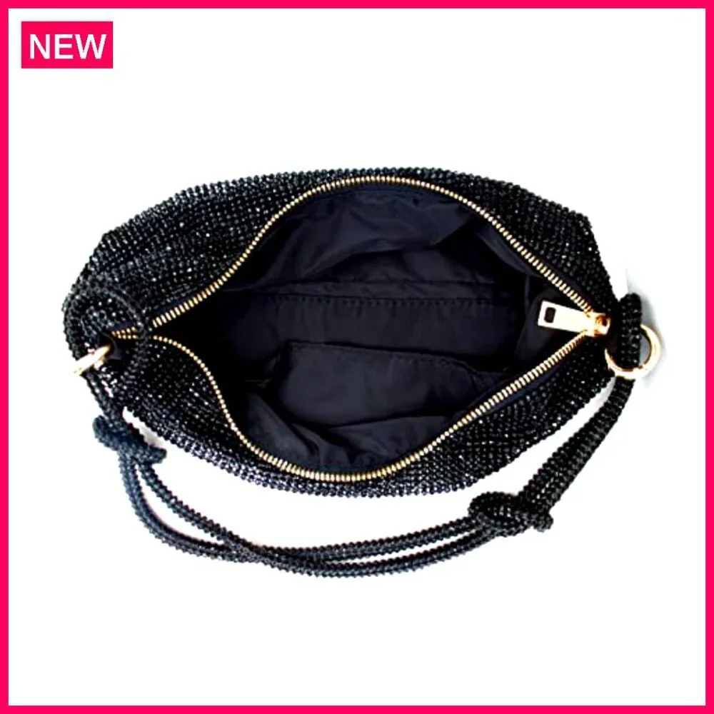 Rhinestone Evening Bag Sparkly Hobo Purse Formal Party Wedding Prom - Picture 7 of 8